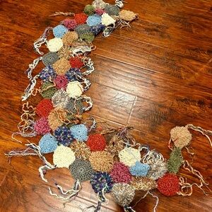 1970s style Soft Colorful Crochet fringed  Scarf